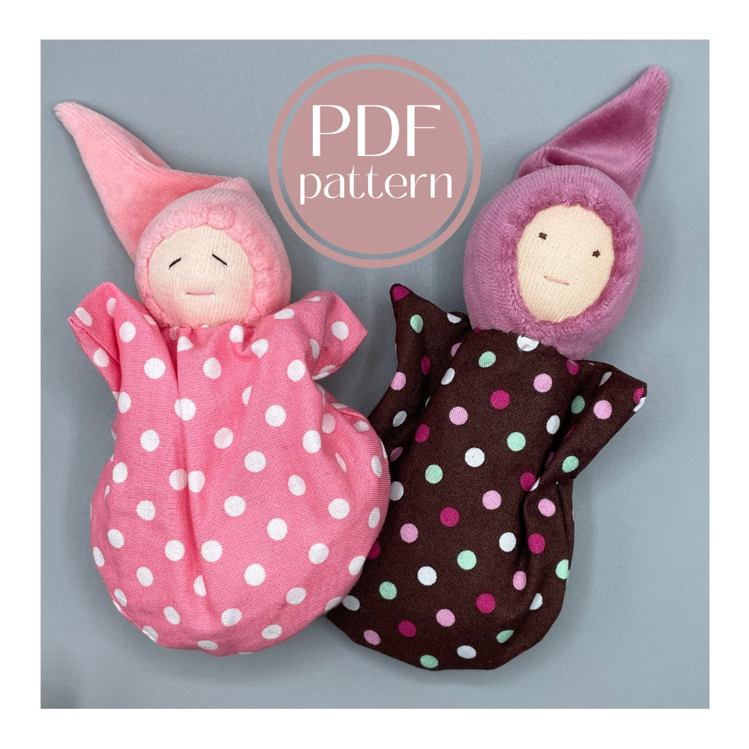 Mini Baby Bunting Waldorf Doll DIGITAL Pattern PDF Tutorial | Beginner friendly