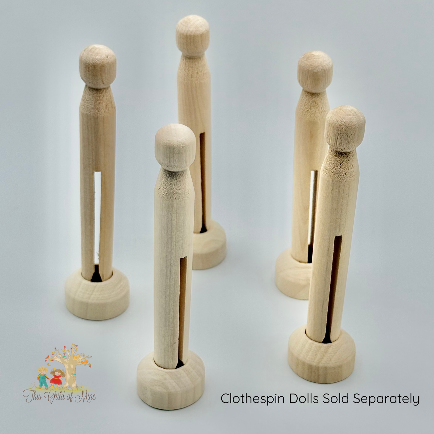 Wooden Stands for Wood Peg Clothespin Dolls