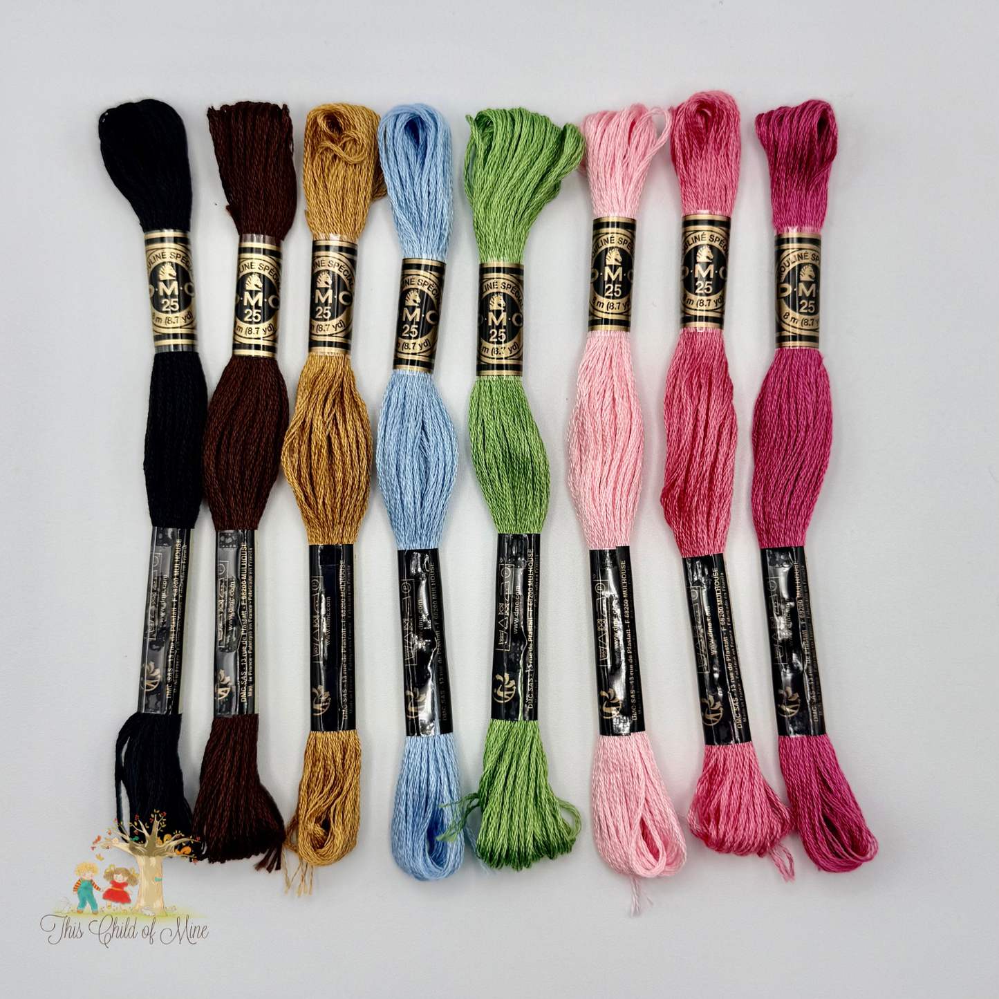 DMC Embroidery Floss Set for Doll Facial Features. Eyes and Mouth