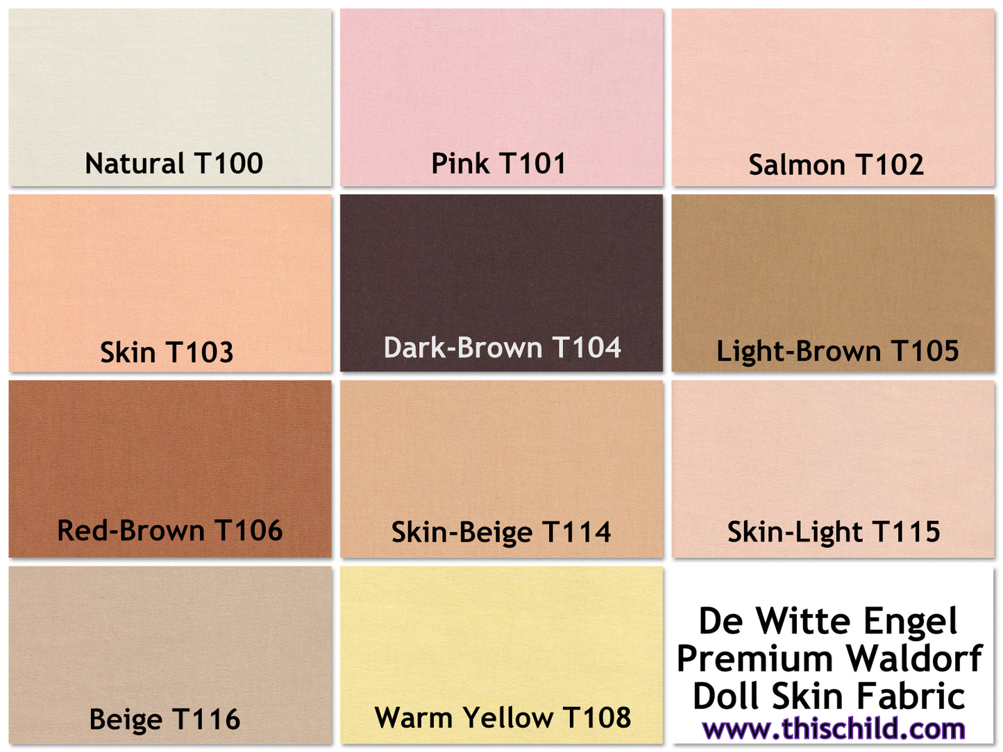 Cotton Knit Premium Waldorf Doll Skin Fabric by De Witte Engel